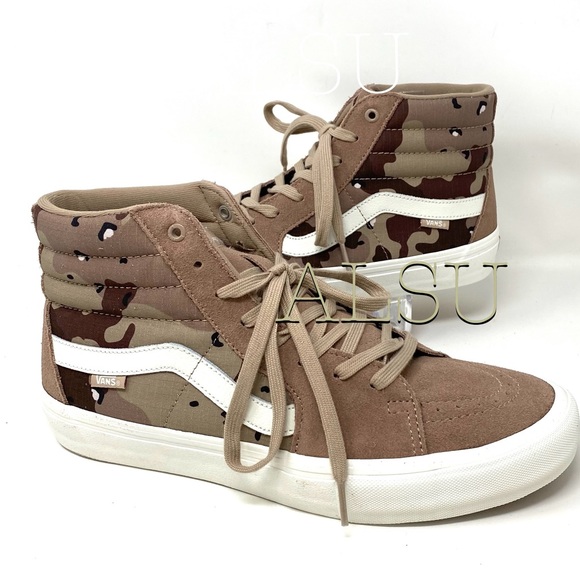 VANS SK8-HI Pro Desert Camo Suede Men’s Sneakers - Picture 3 of 8